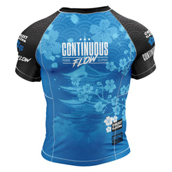 Cherry Blossom Short Sleeve Rashguard Blue