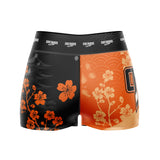 Cherry Blossoms High Waisted Waisted Women's Training Shorts Orange