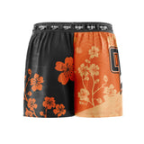 Cherry Blossoms Elastic Waisted Shorts Orange