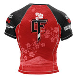 Cherry Blossom Short Sleeve Rashguard Red