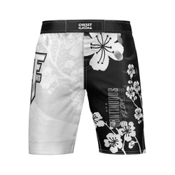 Cherry Blossom MMA Style Board Shorts White