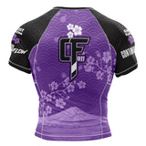 Cherry Blossom Short Sleeve Rashguard Purple