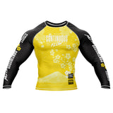 Cherry Blossom Long Sleeve Rashguard Yellow