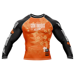 Cherry Blossom Long Sleeve Rashguard Orange