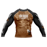 Cherry Blossom Long Sleeve Rashguard Brown