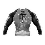 Cherry Blossom Long Sleeve Rashguard Grey