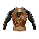 Cherry Blossom Long Sleeve Rashguard Brown