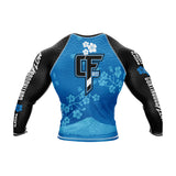 Cherry Blossom Long Sleeve Rashguard Blue