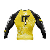 Cherry Blossom Long Sleeve Rashguard Yellow