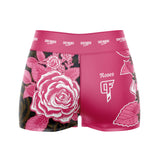 Roses High Waisted Waisted Women's Training Shorts (Pink)
