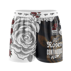 Roses Elastic Waisted Shorts (White)