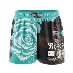 Roses Elastic Waisted Shorts (Teal)