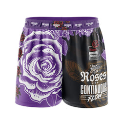 Roses Elastic Waisted Shorts (Purple)