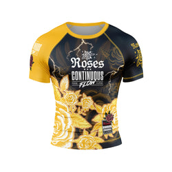 Roses Short Sleeve Rashguard (Yellow)