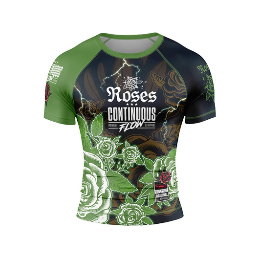 Roses Short Sleeve Rashguard (Green)