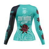 Roses Long Sleeve Rashguard (Teal)