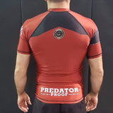 Red Short Sleeve Predator Proof Rash Guard