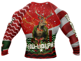 Hu-Dolph The Red Belt Reigndeer Rashguard (Red/Green)